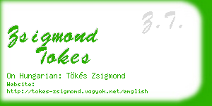 zsigmond tokes business card